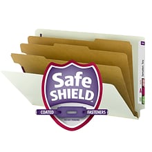 Smead EndTab Pressboard Classification Folder w/SafeSHIELD Fasteners, 3 Divider, 3 Expansion, Legal