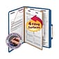 Smead Classification Folders with SafeSHIELD Fasteners, 2" Expansion, Letter Size, 1 Divider, Dark Blue, 10/Box (13732)