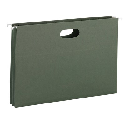 Smead Recycled Hanging File Pocket, 1.75" Expansion, Legal Size, Standard Green, 25/Box (64318)