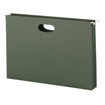 Smead Recycled Hanging File Pocket, 1.75" Expansion, Legal Size, Standard Green, 25/Box (64318)