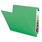 Smead Colored End Tab File Folder, Shelf-Master Reinforced Straight-Cut Tab, Letter Size, Green, 100/Box (25110)