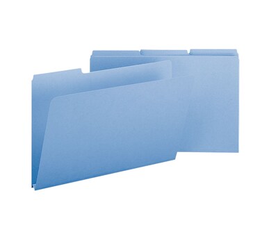 Smead® Pressboard File Folder, 1/3-Cut Tab, 1 Expansion, Legal Size, Blue, 25 per Box (22530)