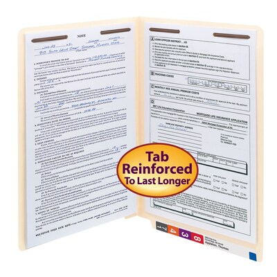 Smead End Tab Classification Folders, Shelf-Master Reinforced Straight-Cut Tab, Legal Size, Manila, 50/Box (37115)