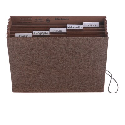 Smead Subject File, 6 Pockets, Flap and Elastic Cord Closure, Letter Size, Redrope-Printed Stock (70