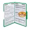 Smead® Fastener File Folder, 2 Fasteners, Reinforced 1/3-Cut Tab, Legal Size, Green, 50/Box (17140)