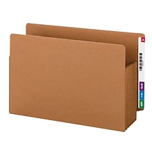 Smead TUFF Reinforced Redrope File Pockets, 5-1/4 Expansion, Legal Sized, Brown, 10/Box (74790)