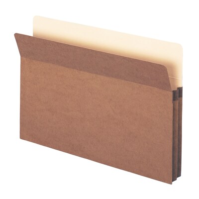 Smead 30% Recycled Reinforced File Pocket, 1 3/4" Expansion, Legal Size, Redrope, 25/Box (1516C)