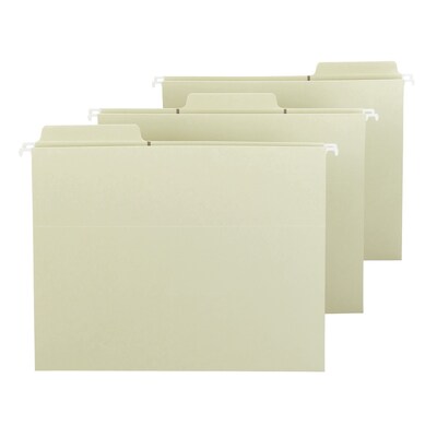 Smead FasTab Hanging File Folders, 1/3 Cut, Letter Size, Moss, 20/Box (64082)