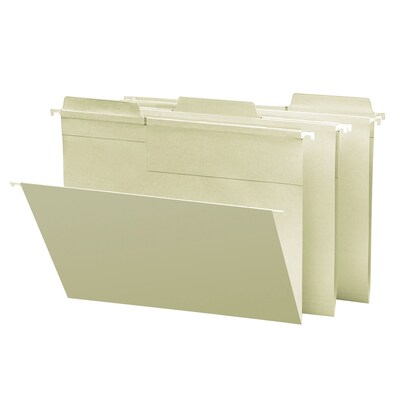 Smead FasTab Hanging File Folders, 1/3 Cut, Letter Size, Moss, 20/Box (64082)