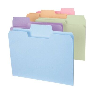 Smead SuperTab File Folders, 1/3 Cut, Letter Size, Multicolor, 100/Box (11961) | Quill