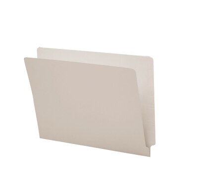 Smead® Colored End Tab File Folder, Shelf-Master® Reinforced Straight-Cut Tab, Letter Size, Gray, 100 per Box (25310)