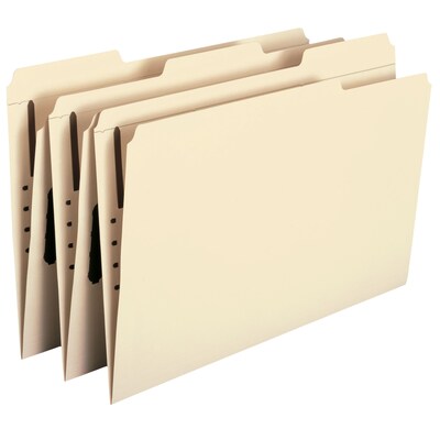 Smead Fastener File Folders, 1 Fastener, Reinforced 1/3-Cut Tab, Legal Size, Manila, 50/Box (19537)