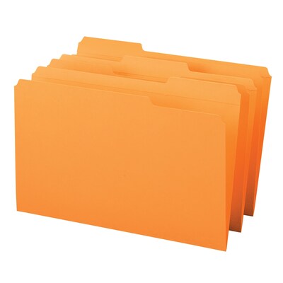 Smead File Folder, Reinforced 1/3-Cut Tab, Legal Size, Orange, 100/Box (17534)