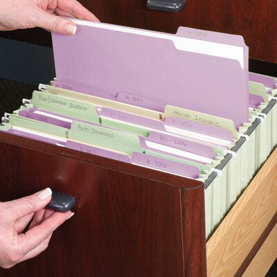 Smead File Folders, 1/3-Cut Tab, Letter Size, Lavender, 100/Box (12443)