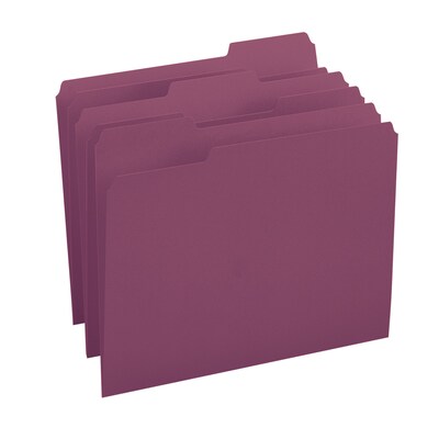 Smead File Folders, 1/3-Cut Tab, Letter Size, Maroon, 100/Box (13093)