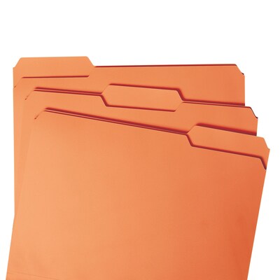 Smead® File Folder, 1/3-Cut Tab, Letter Size, Orange, 100/Box (12543)
