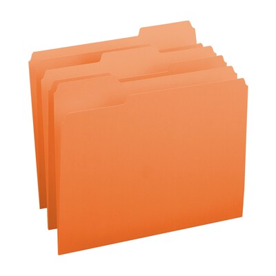 Smead® File Folder, 1/3-Cut Tab, Letter Size, Orange, 100/Box (12543)
