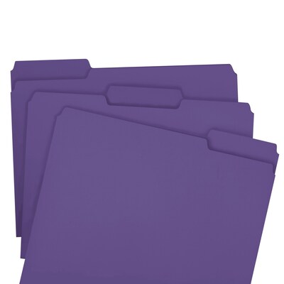 Smead File Folder, 1/3-Cut Tab, Letter Size, Purple, 100/Box (13043)