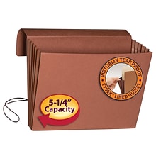 Smead® Expanding Wallets, 5-1/4 Expansion, Flap & Elastic Cord Closure, Legal, Redrope, 10/Bx (7111