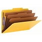 Smead SafeSHIELD® Pressboard Classification Folder, 3 Dividers, 3" Expansion, Legal, Yellow, 10/Box (19098)