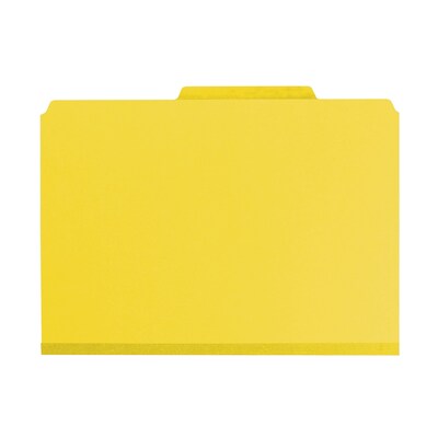 Smead SafeSHIELD® Pressboard Classification Folder, 3 Dividers, 3" Expansion, Legal, Yellow, 10/Box (19098)