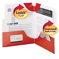 Smead SuperTab® Two-Pocket Folders, Red, 10W x 11 1/2H, 5/Pk