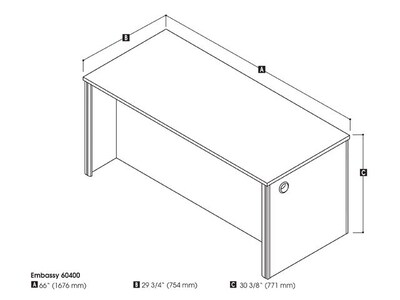 Bestar® Embassy 66" Executive Desk in Dark Chocolate