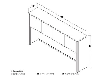 Bestar® Embassy Hutch for 66 Credenza in Dark Chocolate