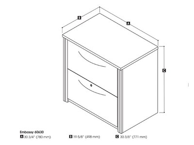 Bestar® Embassy 2-Drawer Lateral File, Letter/Legal, Dark Chocolate, 31W  (60630-3179)