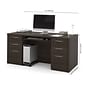 Bestar® Embassy 66" Executive Desk Kit, Dark Chocolate (60850-79)