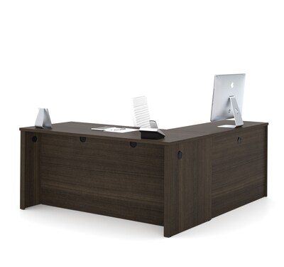 Bestar® Embassy 66"W L-shaped Desk in Dark Chocolate (60852-79)