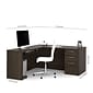 Bestar® Embassy 66"W L-shaped Desk in Dark Chocolate (60852-79)