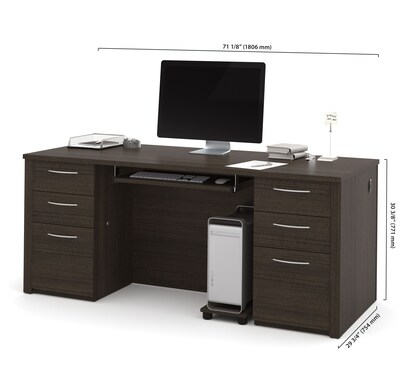 Bestar® Embassy 71" Executive Desk Kit, Dark Chocolate (60890-79)