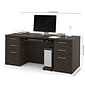 Bestar® Embassy 71" Executive Desk Kit, Dark Chocolate (60890-79)