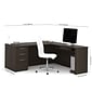 Bestar® Embassy 71"W L-shaped Desk in Dark Chocolate (60892-79)