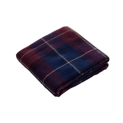 Lavish Home Acrylic Cashmere-Like Throw Blanket, 50 x 60, Blue/Red Plaid