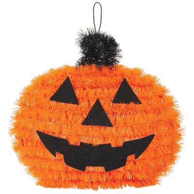 Amscan Pumpkin 3D Tinsel Decoration, 5/Pack (241457)