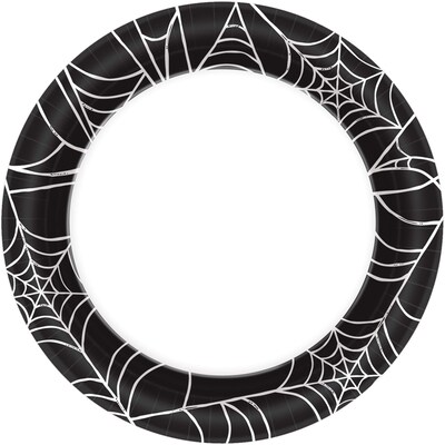 Amscan Spider Web Paper Plate, 6.75 x 6.75, 40 Plates/Pack, 8/Pack (541293)