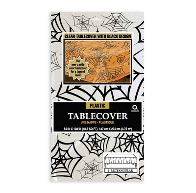 Amscan Spider Web Tablecover, Clear, 5/Pack (578122)