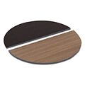 Alera® Reversible Laminate Table Top, Half Round, 48w x 24d, Espresso/Walnut