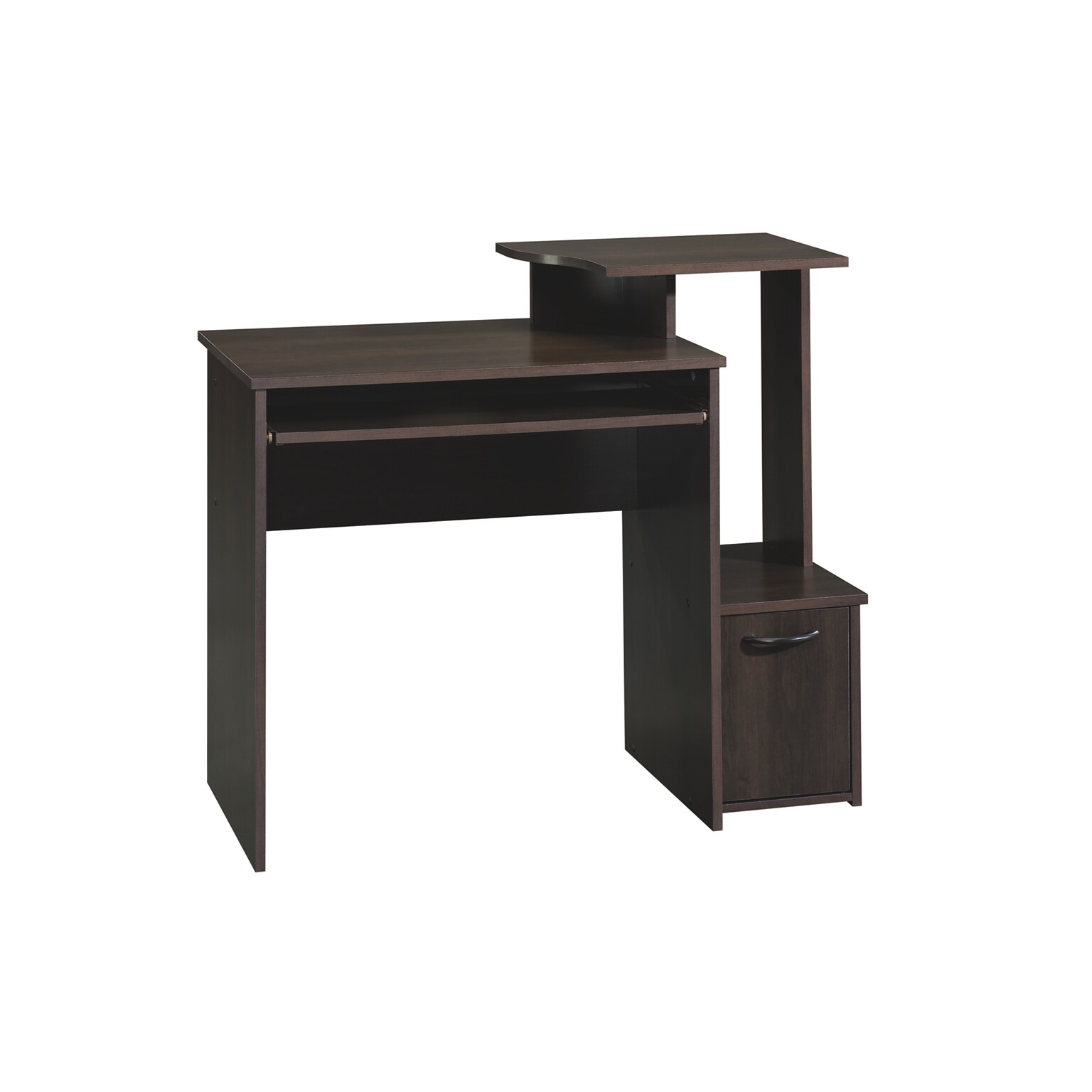 Sauder Beginnings 40W Computer Desk with Elevated Monitor/Printer Shelf, Cinnamon Cherry (408726)