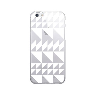 OTM Prints Clear Phone Case, Triangle Quilt White, iPhone 7/7S (OP-IP7V1CG-A02-61)
