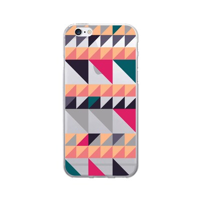 OTM Prints Clear Phone Case, Triangle Quilt Orange, iPhone 7/7S (OP-IP7V1CG-A02-62)