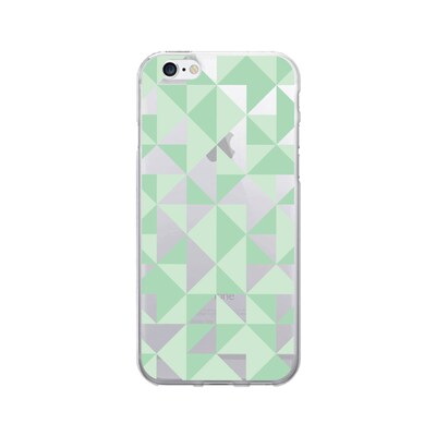 OTM Prints Clear Phone Case, Geo Triangle Green, iPhone 7/7S (OP-IP7V1CG-A02-64)