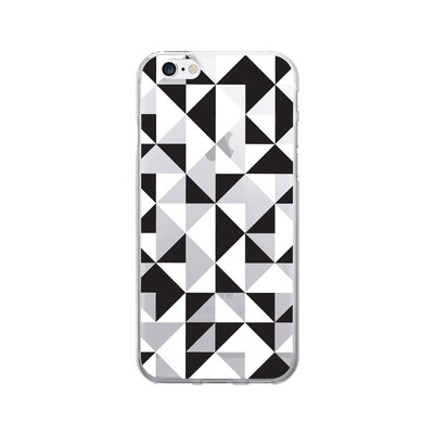 OTM Prints Clear Phone Case, Geo Triangle Black & White, iPhone 7/7S (OP-IP7V1CG-A02-65)