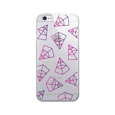 OTM Prints Clear Phone Case, Pyramids Pink & Purple, iPhone 7/7S (OP-IP7V1CG-A02-68)