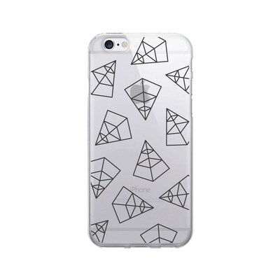 OTM Prints Clear Phone Case, Pyramids Black, iPhone 7/7S (OP-IP7V1CG-A02-69)