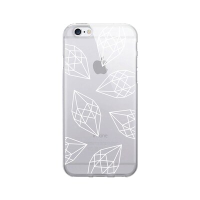 OTM Prints Clear Phone Case, Diamonds White, iPhone 7/7S (OP-IP7V1CG-A02-70)