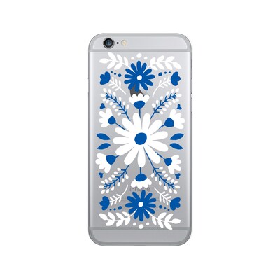 OTM Prints Clear Phone Case, Festival  Blue & White, iPhone 7/7S (OP-IP7V1CG-A02-73)