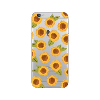 OTM Prints Clear Phone Case, Sunflowers Yellow, iPhone 7/7S (OP-IP7V1CG-A02-79)